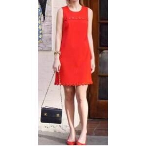 J.Crew Red Scalloped shift dress E8902